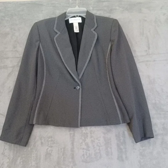 Liz Claiborne Sz 8 Suit Blazer Dress Knee Length Shift Academia Career Wear Gray - Picture 4 of 11